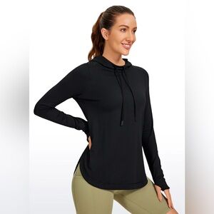 Brushed Feeling Long Sleeves Hoodie with Thumbhole